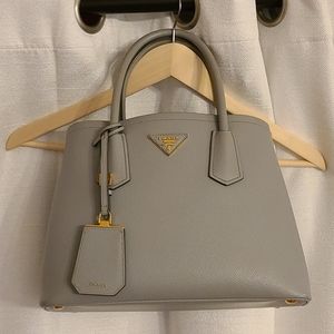 ❌SOLD❌ RARE Prada Double Cuir Grey w Mint Interior